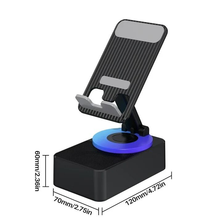 Picture of WYS-2301BT Better Bass Wireless Bluetooth Speaker with Deep Bass, Foldable Mobile Holder & Built-in Power Bank – Multifunctional Design, Loud Sound, and Adjustable Stand Support (Black)