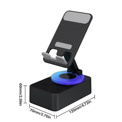 Picture of WYS-2301BT Better Bass Wireless Bluetooth Speaker with Deep Bass, Foldable Mobile Holder & Built-in Power Bank – Multifunctional Design, Loud Sound, and Adjustable Stand Support (Black)