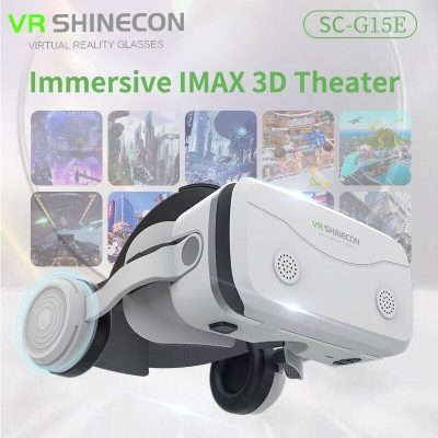 Picture of Vr Box SC-G15E Shinecon For Mobile Phone 4.5-7 Inch Use any phone with Earphones for TV, Movies & Video Games, Compatible iOS & Android (White)