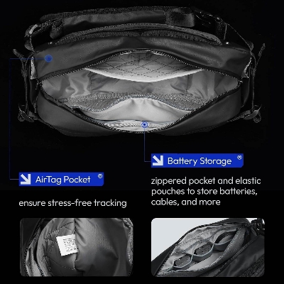 Picture of Ulanzi AB02 TAI Outdoor Sling Bag 9L Photography Pouch Large Capacity Carry Casual Bag for Camera Lens Accessories (Black)