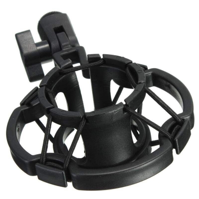 Picture of Universal Professional Condenser Microphone Mic Shock Mount Holder Studio Recording Bracket For Large Diaphram Mic Clip (Black)