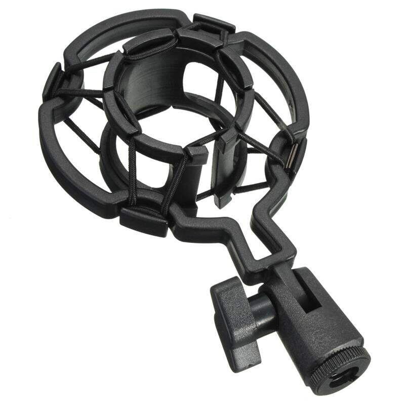 Picture of Universal Professional Condenser Microphone Mic Shock Mount Holder Studio Recording Bracket For Large Diaphram Mic Clip (Black)