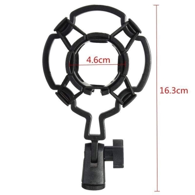 Picture of Universal Professional Condenser Microphone Mic Shock Mount Holder Studio Recording Bracket For Large Diaphram Mic Clip (Black)