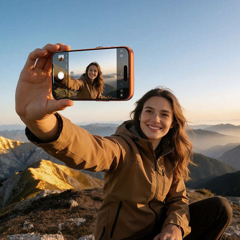 Picture of Ulanzi VM02 Wireless Magnetic Selfie Monitor Screen is a compact device that mounts to the back of your smartphone 