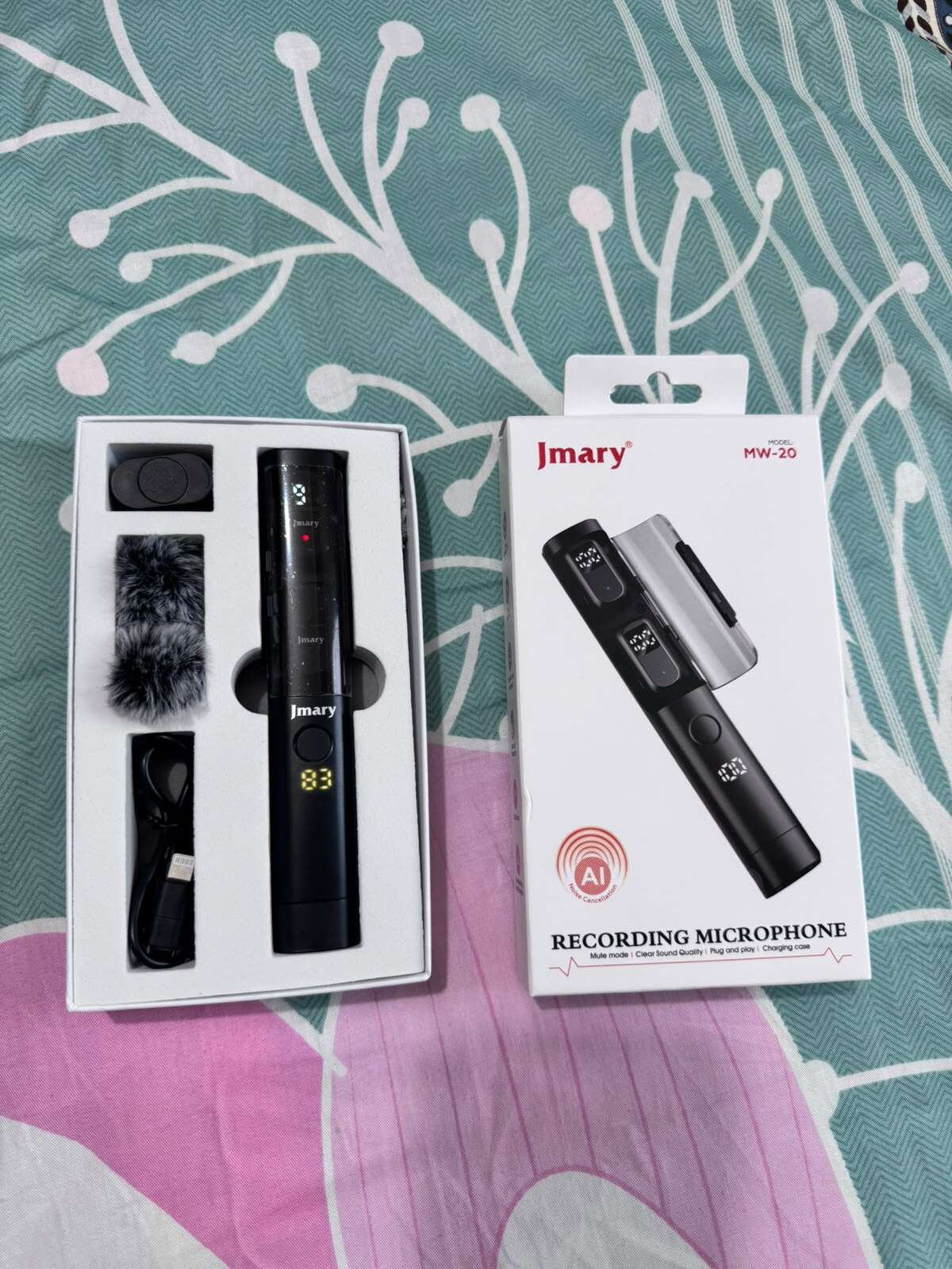 Picture of Jmary MW-20 Dual wireless Recording Microphone with mute mode (Black)