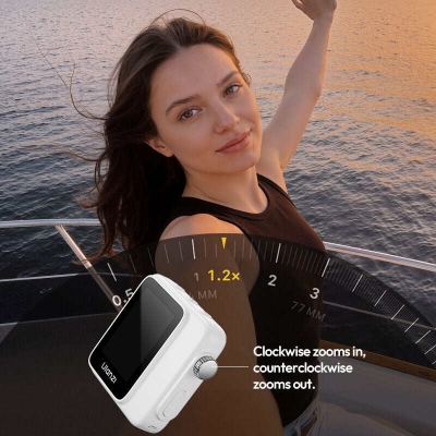Picture of Ulanzi VM02 Wireless Magnetic Selfie Monitor Screen is a compact device that mounts to the back of your smartphone 