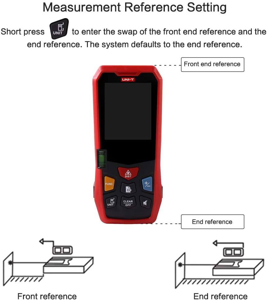 Picture of UNI-T LM40 Distance Meter 40M (131ft) Laser Distance Meters Test & Measurement area and volume measurement, spirit level and large LCD display- Red (Multicolor)