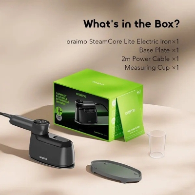 Picture of Oraimo SteamCore Lite Portable Steam Iron with 180° Rotating Handle | 6 Modes, 130ml Tank, Steam & Dry-OEI-201A