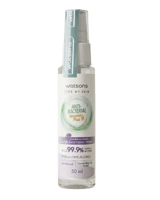 Picture of WATSONS Anti Bacterial Nourish Plus Calming Levender Hand Sanitiser Spray (Kills 99.9% Germs And Bacteria) 50ml