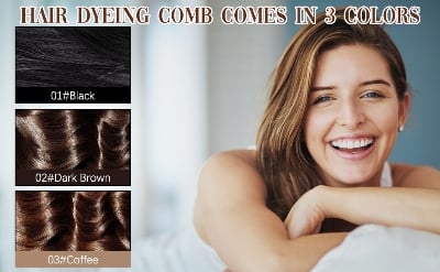 Picture of Hair Color Stick Hair Dye, Touch Up Comb 2-In-1, Safe And Convenient Comb Hair Dye, Waterproof and Sweat-Proof Portable Coloring Stick for Men and Women (Black & Dark Brown)-Dark Brown