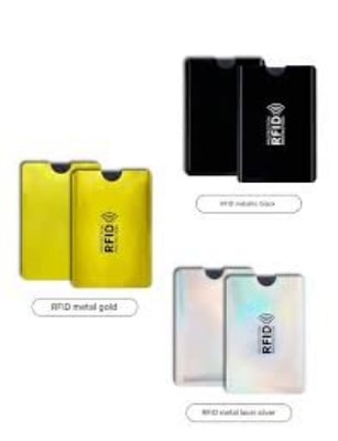 Picture of RFID Blocking Card Cover Debit/Credit Card Protector Holders in 3 colors Identity Theft Protection Secure Sleeve for Credit Cards, Debit Card-Size-10 CM- Black