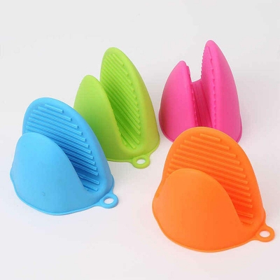 Picture of 1 PCS  Silicone Kitchen Organizer Insulated Heat Pot Clips Microwave Oven Gloves Hot Plate Clip Anti-scald Thicken