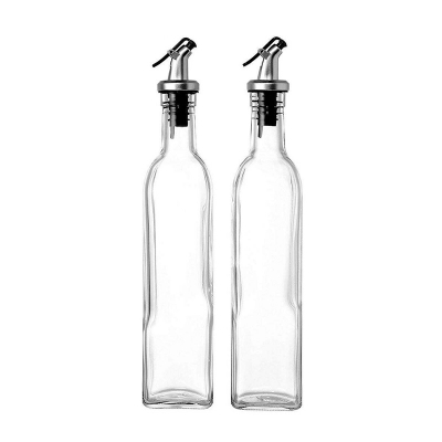 Picture of 250ml  Glass Oil Dispenser Bottle for Kitchen  Stainless Steel Leak-Proof Cork  Transparent Oil Pourer