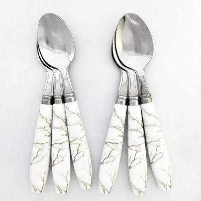Picture of 6 Pcs Dinner Spoons Set with ceramic handle