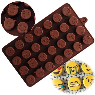 Picture of Silicone Multi Design Emoje, Square,Spoon,A B C & Multi-Design Chocolate Bar Chocolate Mold Ice Cream Candy Jelly Mold