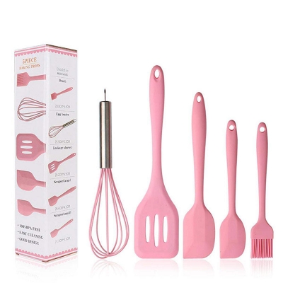 Picture of 5 Pieces In 1 Set Cooking Tools Kitchenware Soft Silicone Kitchen Tools Utensil Set Kitchen Accessories