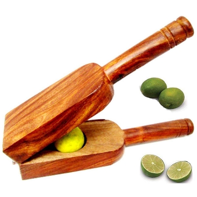 Picture of Wooden Lemon Squeezer & Masher, Manual Citrus Lime Hand Juicer