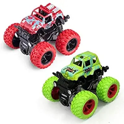 Picture of Khilona Craft Unbreakable Push and Go Toy 4 Wheel Friction Powered Mini Rock Monster Truck/Car - Drive Vehicles Toys for Children with Big Rubber Tires (1 pcs) #