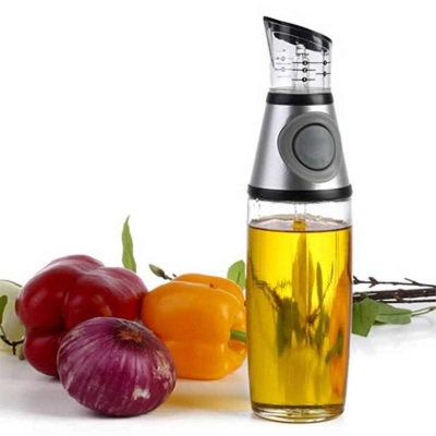 Picture of Glass Oil Dispenser Bottle Container with Press & Measure Pourer for Kitchen Cooking, 500ml