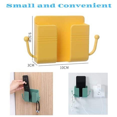 Picture of 1PCS Wall Mounted Organizer Box Punch Free TV Remote Control Storage Mounted Phone Plug Wall Holder Charging Multifunction Hooks