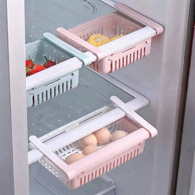 Picture of Expandable Hanging Fridge Tray, Refrigerator Food Storage Organizer (16-24 Cm Stretchable) - Router Stand