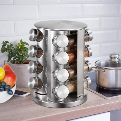 Picture of 20 Jars,16 Jars and 12 Jars Countertop Spice Tower, Round Spice Rack Best Quality
