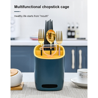 Picture of Cutlery Dryer Spoon Fork Chopstick Storage Holder Box Tableware Shelf Three Layer Cutlery Drainer Rack Kitchen Stand For Cutlery