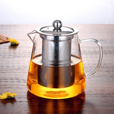 Picture of Glass Tea Pot Stainless Steel Infuser Strainer Heat Resistant Loose Leaf Teapot