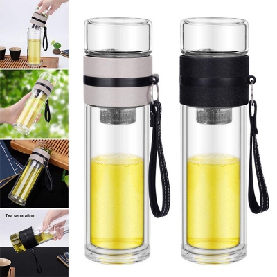Picture of 1 pcs Creative Multifunction vacuum double-layer glass thermos bottle thermal tea cup with filter car thermo coffee mug thermo cup - Coffee Mug