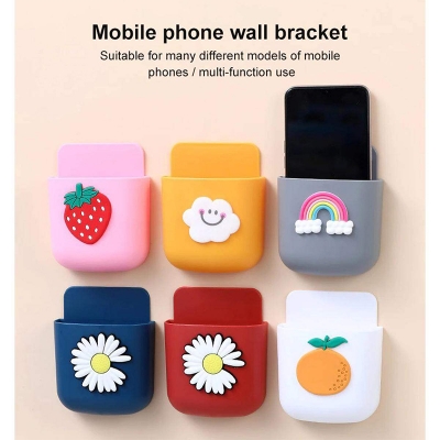 Picture of 1 pcs Wall Mounted Storage Box Mobile Phone Socket Holder TV Air Conditioner Remote Control Organizer Self-adhesive Box