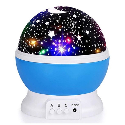 Picture of Night Light, 360-Degree Rotating Star Projector, Desk Lamp 4 LEDs 8 Colors Changing with USB Cable, Best for Children Baby Bedroom and Party Decorations
