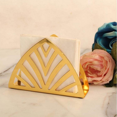 Picture of Creative Gold Metal Tissue Holder Storage Organizer Napkin Holder For Dinner Table