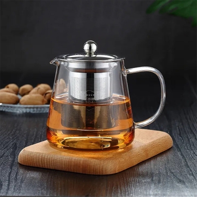 Picture of High Quality DELI 959ml 21.38oz Beverage Carafe Juice Food Grade Borosilicate Hot Modern Glass Tea Pots with Infusers