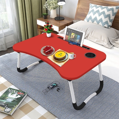 Picture of Simple bed foldable small table Bedroom bay laptop student dormitory foldable small children lazy computer study desk red pink brown green