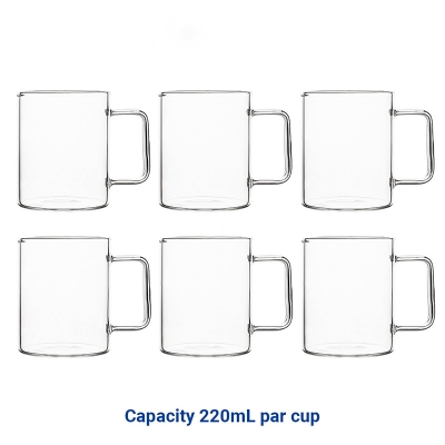 Picture of 6pcs Set Borosilicate Glass GLASS CUP, GPB14-220, 220ML
