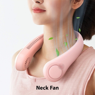 Picture of Usb Rechargeable Mini Portable Neck Fan Bladeless Mute Sports Fans For Outdoor Hanging Neck Fan