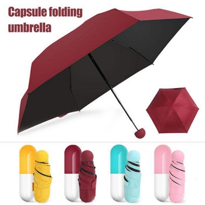 Picture of Stylish - Modern Vibe - Easily Usable - 1pcs 7inch Mini Folding Capsule Umbrella With Cute Capsule Case - Easy To maintain