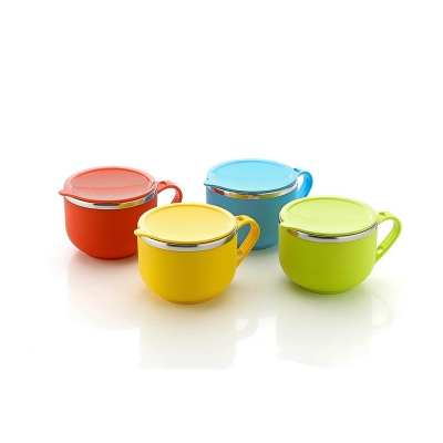 Picture of Maggi & Soup Bowl Set with Spoon with Lid, Handle,Spoon Holder, Stainless Steel Soup-tok Container, Bowl and Spoon Set, Food Container Pack of 1