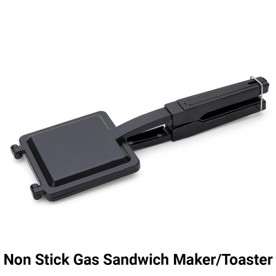 Picture of Exceptional Quality - Non -stick gas sandwich maker/toaster black and silver - Break Trend - Effortless Usage