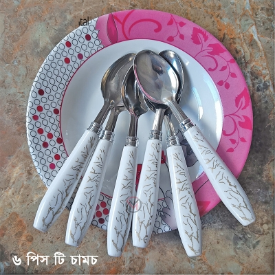 Picture of YUCHANG Black Berry 6 pcs Stainless Steel Sugar Spoons Mini Tea Coffee Teaspoon