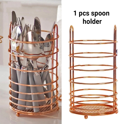 Picture of Highly Vital - 1 pcs Dependable Industries Kitchen Storage Counter Top Cutlery Holder golden or silver - Kitchen & Dining