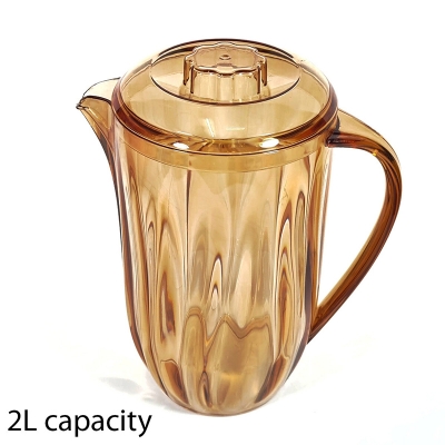 Picture of 1 pcs Transparent Premium Crystal Water Jug - 2L golden and clear