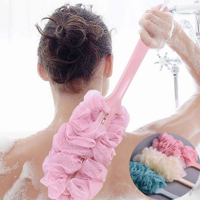 Picture of Long Handle Hanging Soft Mesh Back Body Bath Shower Scrubber Brush Sponge for Bathroom Shower Brush