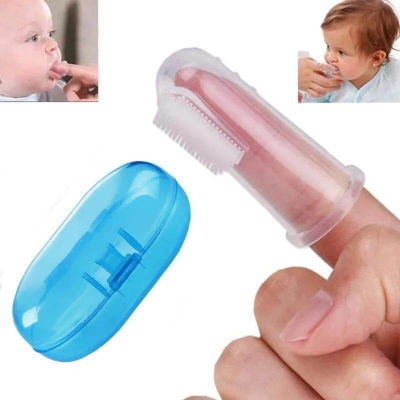 Picture of 1 pcs Baby Toothbrush Infant Silicone Finger Brush Kids Rubber Cleaning Brush Massager Set for Baby Boys Girls Teet hbrush Dental Care
