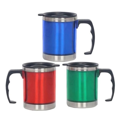 Picture of Durable With Lid Stainless Steel Double-Wall Travel Mug Insulated Bottle Coffee Tea Flask's Cup Vacuum Cup