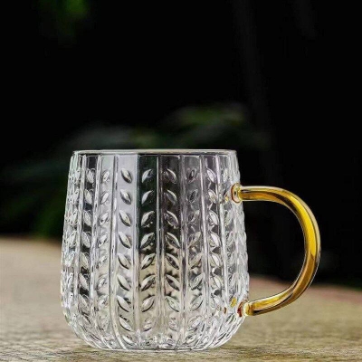 Picture of 1 pcs fireproof Glass Cold Coffee Cup Retro Mug Transparent Water Tea Drinkware Milk Juice Mugs Cup Tumblers