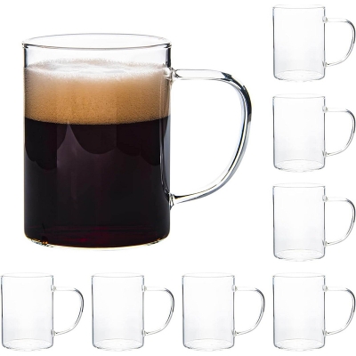 Picture of 1 pcs 450ml 15.2oz Wholesale High Borosilicate Clear Transparent Glass Tea Cups GPB19