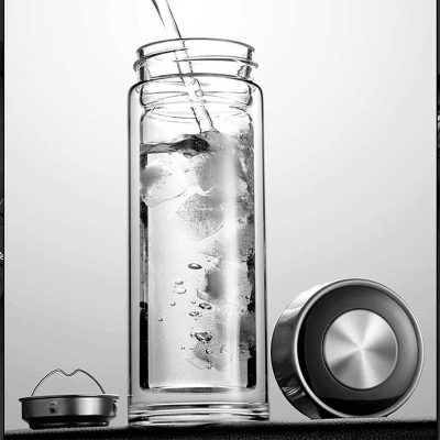 Picture of Double Layer Glass High Temperature Resistant Tea Bottle 360ml