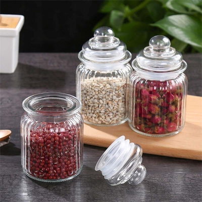 Picture of 3pcs 300ml Glass Jars with Lids Small Mason Jars Candy Cookie Coffee Tea Seeds Nuts Spice Jar Buffet Jar Decoration DIY Jars 7.5 cm Dia. x 13cm H