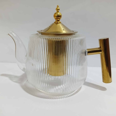 Picture of Stainless Steel Inner infusher Glass Tea Pot, Kung Fu Tea Maker, Household Water Kettle fireproof glass ketlee